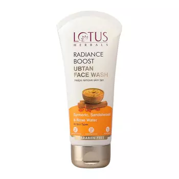 Средство для умывания и сияния лица Убтан (50 г), Radiance Boost Ubtan Face Wash, произв. Lotus Herbals