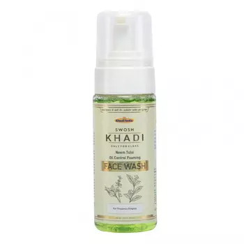 Средство для умывания с Нимом и Тулси (150 мл), Khadi Neem Tulsi Oil Control Foaming Face Wash, произв. Swosh