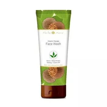 Средство для умывания с Нимом, Пшеничным протеином, Мускатным орехом и Витамином В3 (100 г), Face Wash Neem Wheat Protein Nutmeg Vitamin B3, произв. Herbs & More