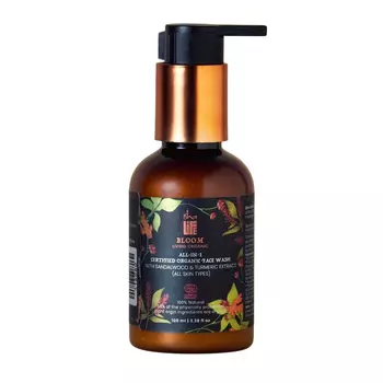 Средство для умывания с Сандалом и Куркумой (100 мл), All-in-1 Face Wash with Sandalwood & Turmeric Extract, произв. Isha Life