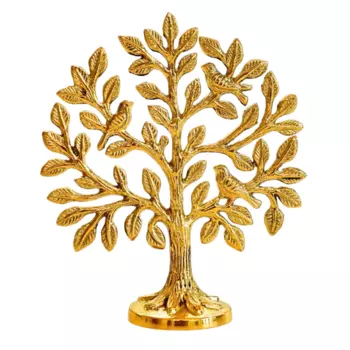 Статуэтка Дерево Калпаврикша, 100% Pure Brass Kalpavriksha Tree with Birds (5.9 inch), Behoma