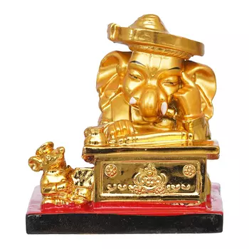 Статуэтка Ганеши, Golden Polyresin Munim Lord Ganesha Statue, произв. eCraftIndia