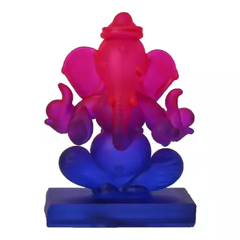 Статуэтка Ганеши, Pink and Blue Transparent Double Sided Crystal Lord Ganesha Idol, произв. eCraftIndia