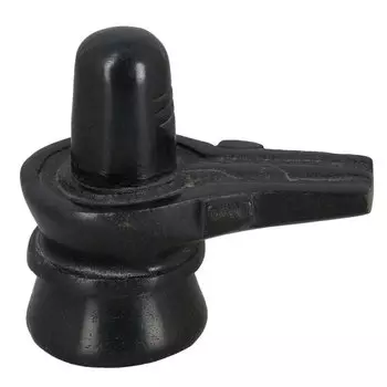Статуэтка Шива Лингам из Черного мрамора (2 дюйма), Shivling Murti Idol Stone Statue Black Marble Shiva Lingam, произв. WEIRD
