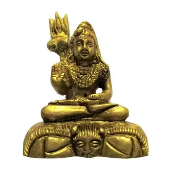 Статуэтка Шивы из латуни (9х6см), Shiva Brass Idol, произв. Kalyan Puja