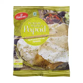 Сухие лепешки Панджаби Масала Папад (200 г), Punjabi Masala Papad, произв. Haldiram's