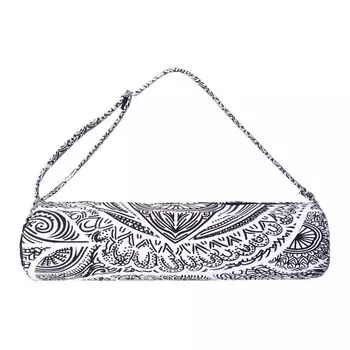 Сумка для йоги с черно-белым принтом, Yoga Bag Black And White, Handmade, произв. MYINDIA