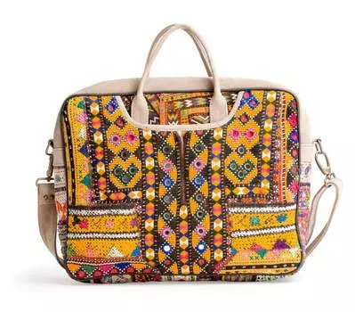 Сумка для ноутбука с вышивкой, Embroidered Laptop Bag, Handmade, произв. MYINDIA