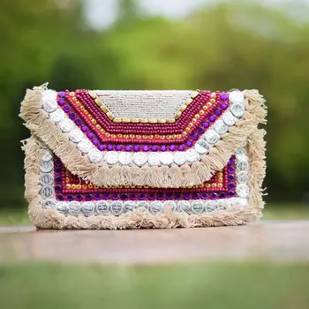 Сумка розовая с бахромой, Fringe Bag Pink, Handmade, произв. MYINDIA