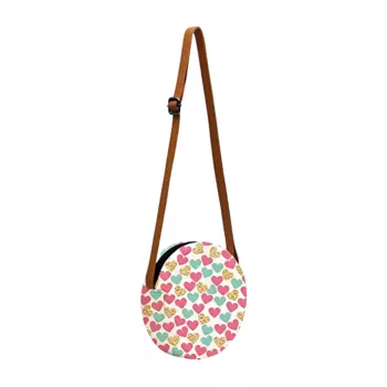Сумка с принтом Сердце, Heart Abstract Round Sling Bag, произв. The Purple Tree