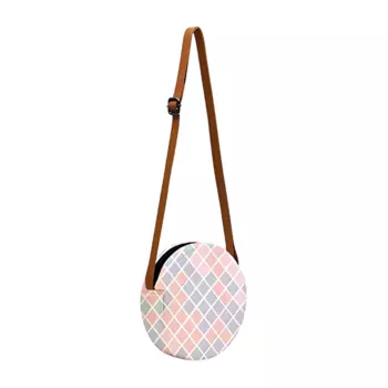 Сумка с ромбовидным узором, Diamond Pattern Round Sling Bag, произв. The Purple Tree