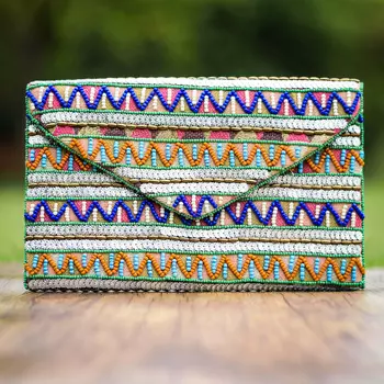 Сумка с вышивкой из бисера, Horizontal Pattern Bag, Handmade, произв. MYINDIA