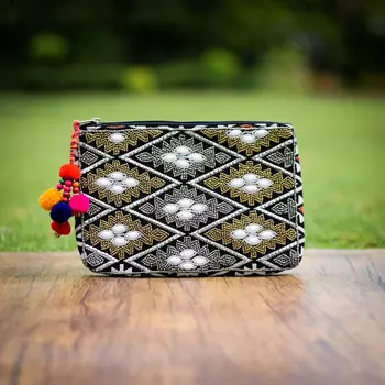 Сумка с вышивкой из бисера, Rhombus Pattern Bag, Handmade, произв. MYINDIA