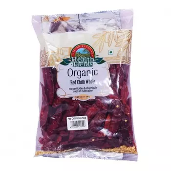 Сушеный Красный перец (100 г), Organic Red Chilli Whole, произв. Health Fields