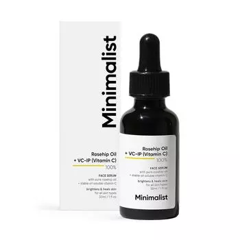 Сыворотка для лица с маслом Шиповника и Витамином С 100% (30 мл), Rosehip oil + VC-IP (Vitamin C) 100% Face Serum, произв. Minimalist