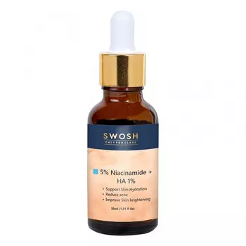 Сыворотка для лица с Ниацинамидом и Гиалуроновой кислотой (30 мл), 5% Niacinamide + HA 1% Serum, произв. Swosh