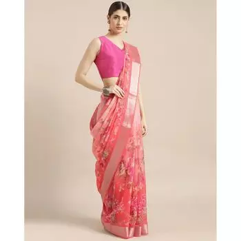 Традиционное сари с тканым узором, Traditional Saree with Woven Pattern, произв. AJIO