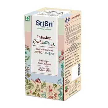 Травяной чай с 4 вкусами (20 пак), Infusion Celebrations, произв. Sri Sri Tattva