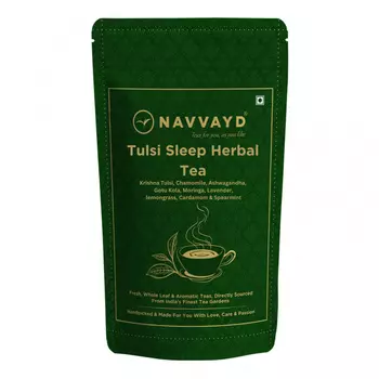 Травяной чай с Тулси для здорового сна (50 г), Tulsi Sleep Herbal Tea, произв. Navvayd