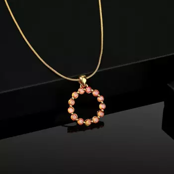 Trendy Candy Pendant with fancy Orange crystals Stones