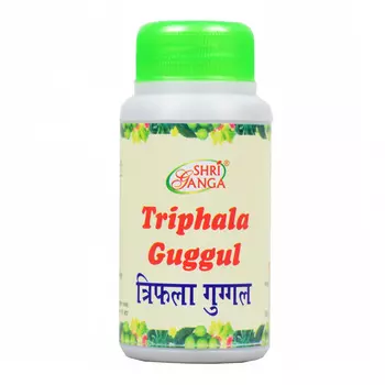 Трифала Гуггул (50 г), Triphala Guggul, произв. Shri Ganga Pharmacy
