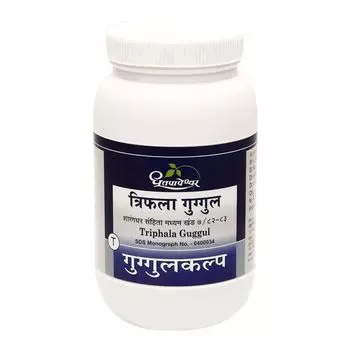 Трифала Гуггул (60 таб, 100 мг), Triphala Guggul, произв. Dhootapapeshwar