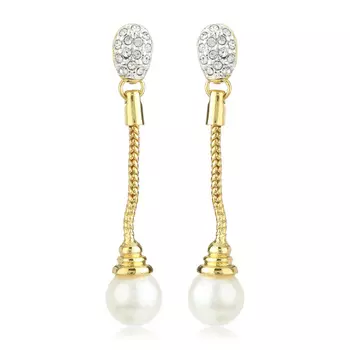 Two Tone plated Long Drop Earrings