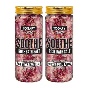 Успокаивающая Розовая соль для ванны (2 х 250 г), Soothe Rose Bath Salt Set, произв. YOGAFY