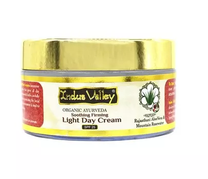 Успокаивающий и укрепляющий дневной крем для лица с Алоэ вера и Розовой водой (50 мл), Soothing & Firming Light Day Cream, произв. Indus Valley