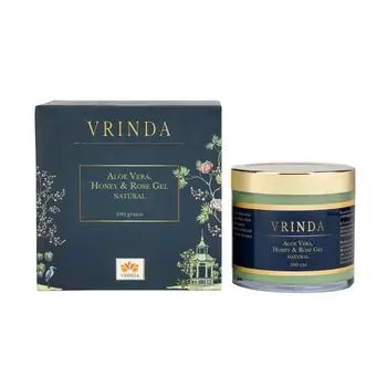 Увлажняющий гель для лица с Алоэ вера, Медом и Розой (100 г), Aloe Vera, Honey & Rose Light Hydrating Facial Gel, произв. Vrindaam
