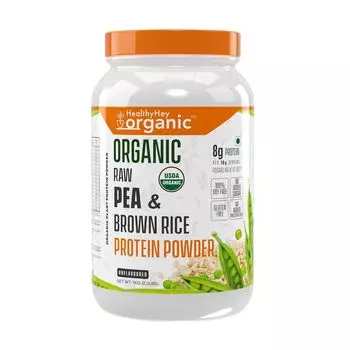 Веганский протеин (1 кг), Organic Raw Pea & Brown Rice Protein Powder, произв. HealthyHey