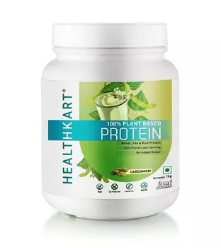 Веганский протеин со вкусом Кардамона (1 кг), Plant Protein Cardamom Flavour, произв. Healthkart