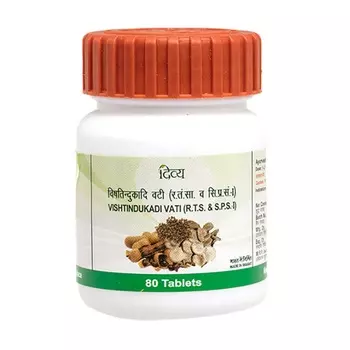 Виштиндукади Вати (80 таб, 250 мг), Vishtindukadi Vati, произв. Patanjali