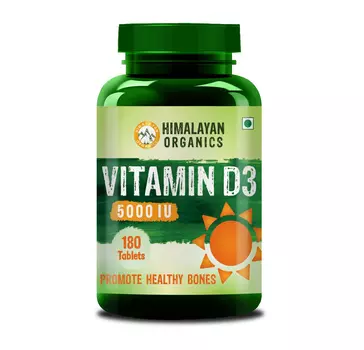 Витамин Д3 (180 таб, 5000 IU), Vitamin D3, произв. Himalayan Organics