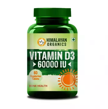 Витамин Д3 (60 таб, 60000 IU), Vitamin D3, произв. Himalayan Organics