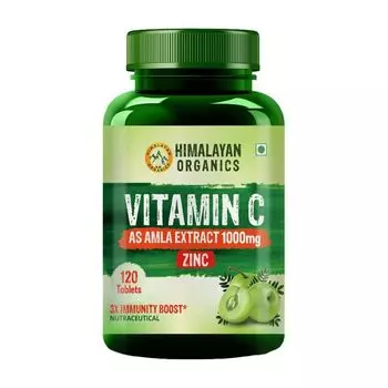 Витамин С из экстракта Амлы с Цинком (120 таб, 1000 мг), Vitamin C as Amla Extract Zinc, произв. Himalayan Organics