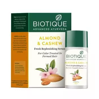 Восстанавливающая сыворотка для волос с Миндалем и Кешью (40 мл), Almond & Cashew Fresh Replenishing Serum, произв. Biotique
