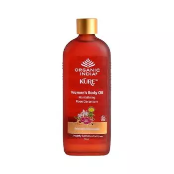 Восстанавливающее масло для женщин с Розовой геранью (120 мл), Women`s Body Oil Revitalising Rose Geranium, произв. Organic India