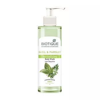 Восстанавливающий гель для душа с Базиликом и Петрушкой (200 мл), Basil & Parsley Revitalizing Body Wash, произв. Biotique