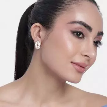 White Enamel with crystal stone stud