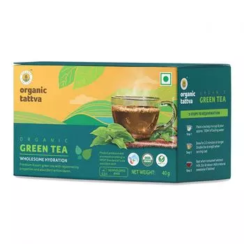 Зеленый чай Ассам (20 пак, 2 г), Organic Green Tea, произв. Organic Tattva