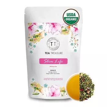 Зеленый чай для снижения веса (100 г), Slim Life Wellness Tea, произв. Tea Treasure