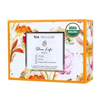 Зеленый чай для снижения веса (18 пак, 2 г), Slim Life Wellness Tea, произв. Tea Treasure