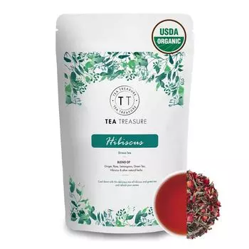 Зеленый чай с Гибискусом (100 г), Hibiscus Green Tea, произв. Tea Treasure