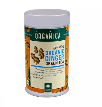 Зеленый чай с Имбирем (100 г), Organic Ginger Green Tea, произв. Organica