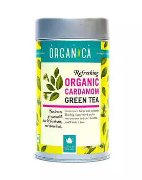 Зеленый чай с Кардамоном (100 г), Organic Cardamom Green Tea, произв. Organica