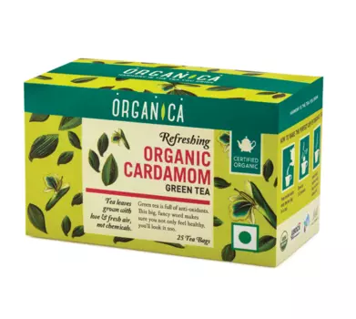Зеленый чай с Кардамоном (25 пак), Organic Cardamom Green Tea, произв. Organica
