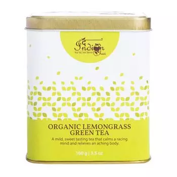 Зеленый чай с Лемонграссом (100 г), Organic Lemongrass Green Tea, произв. Indian Chai