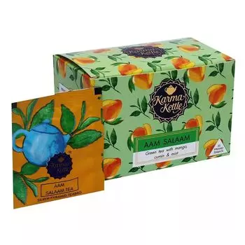 Зеленый чай с Манго, Кумином и Мятой (20 пак, 2 г), Aam Salaam, произв. Karma Kettle