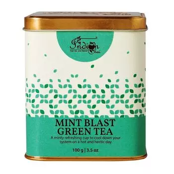 Зеленый чай с Мятой (100 г), Mint Blast Green Tea, произв. Indian Chai